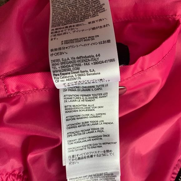 Diesel De Bruce Womens Bomber Jacket Reversible Coat Pink - Picture 10 of 15